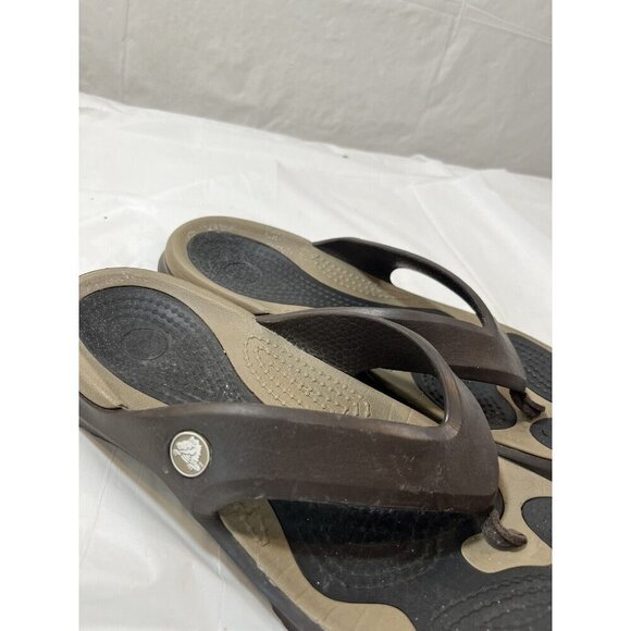 CROCS BROWN FLIP FLOP THONG SANDALS MENS 7 / WOMENS 9 - Picture 10 of 14